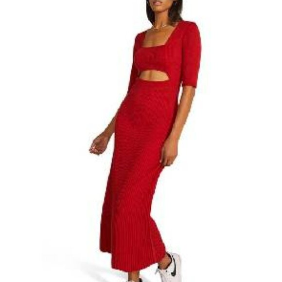 Favorite Daughter Dresses & Skirts - NEW FAVORITE DAUGHTER Crush Cutout Detail Cotton Blend Rib Jumper Dress L#2534*